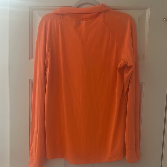 Under Armour Orange Hoodie Relaxed Fit with Polo Collar - Picture 2 of 2